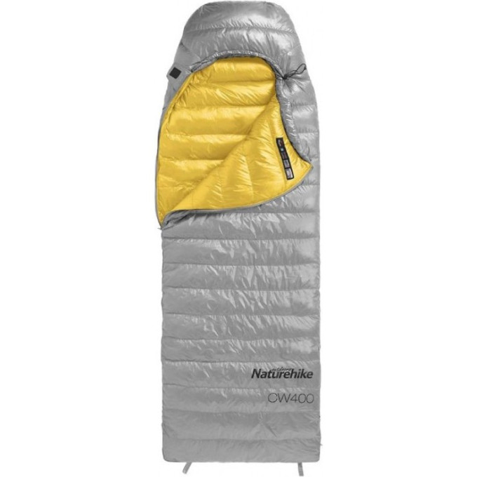 Мешок спальный NATUREHIKE CW400 NH18C400-D 6927595766361 с гусинным пухом серый размер L